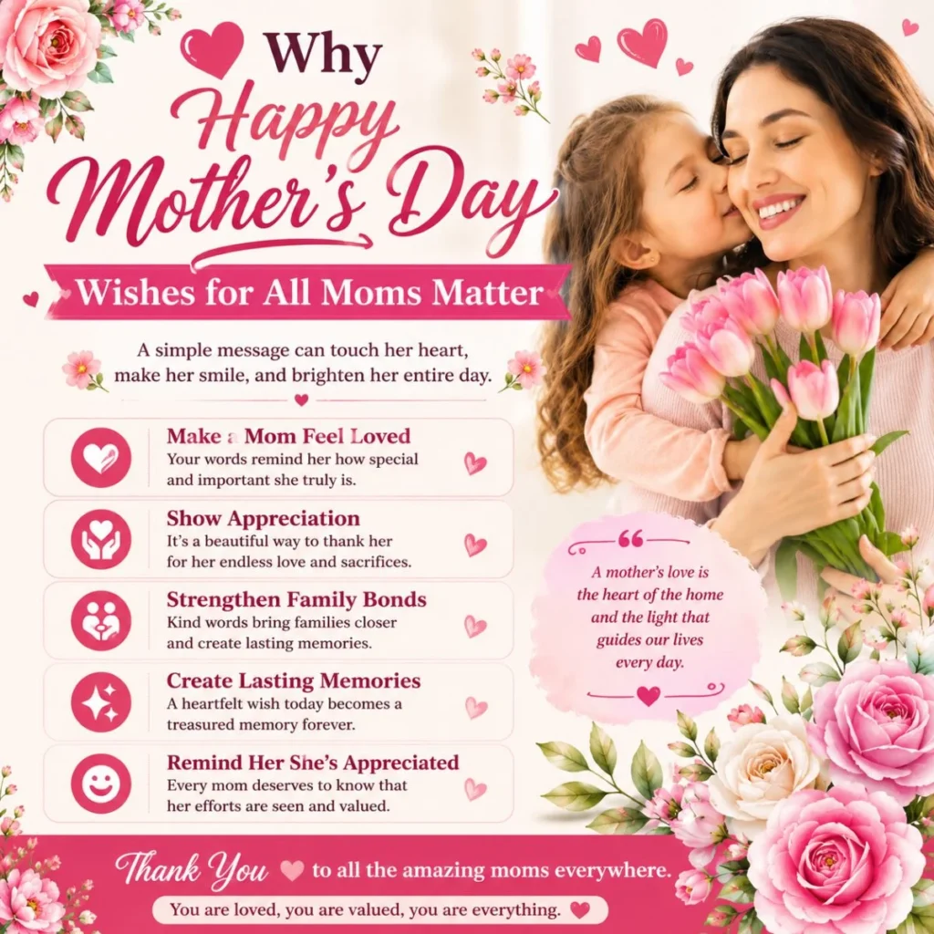 Mother and daughter celebrating Mother's Day with flowers and reasons why Happy Mother's Day wishes matter
