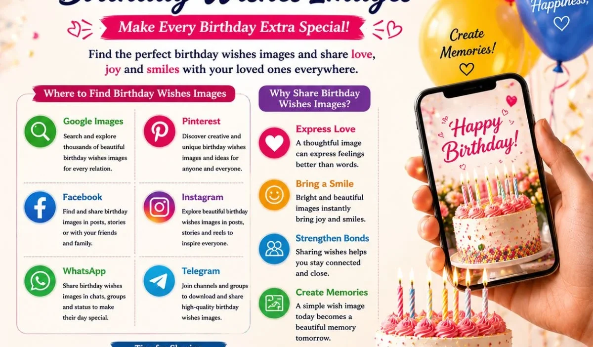 Happy 50th birthday wishes with a festive cake, gold balloons, gifts, and joyful decorations celebrating a milestone birthday